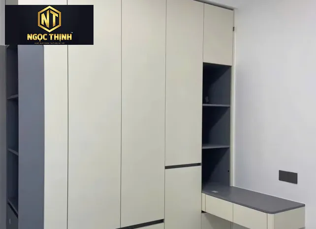 TỦ QUẦN ÁO GỖ MDF PHỦ MELAMINE MẪU 12